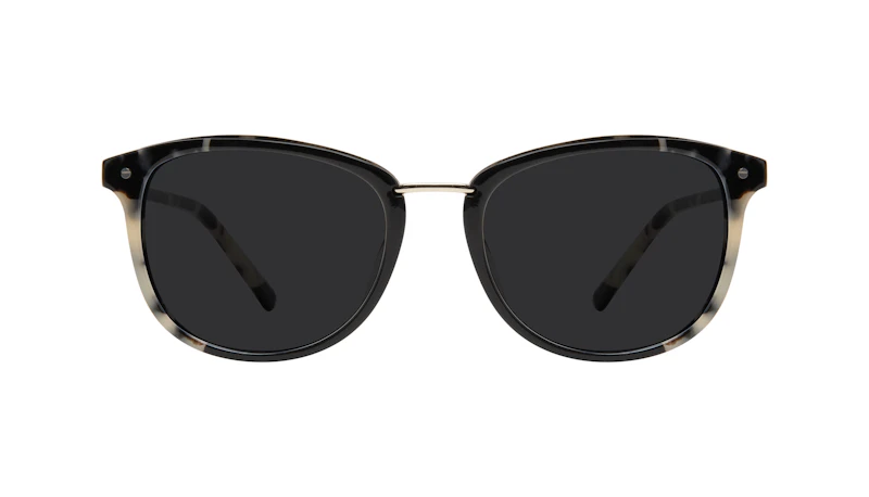 Affordable Fashion Glasses Square Round Sunglasses Women Bella Ebony Granite