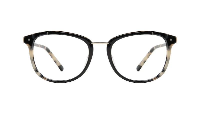 Lunettes tendance Carrée Ronde Lunettes de vue Femmes Bella Ebony Granite