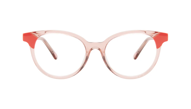 Lunettes tendance Ronde Lunettes de vue Femmes Bright Pink Coral