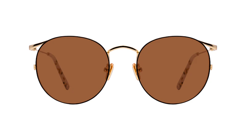 Affordable Fashion Glasses Round Sunglasses Women Curve Deep Gold