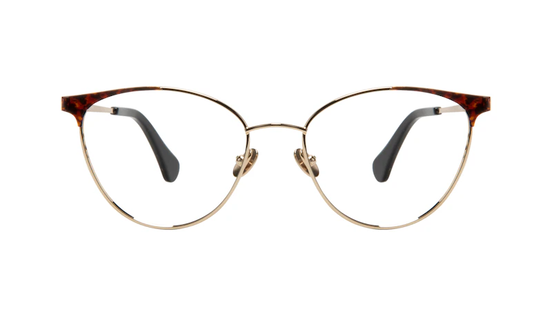 Lunettes tendance Oeil de chat Lunettes de vue Femmes Edgy Gold Tort