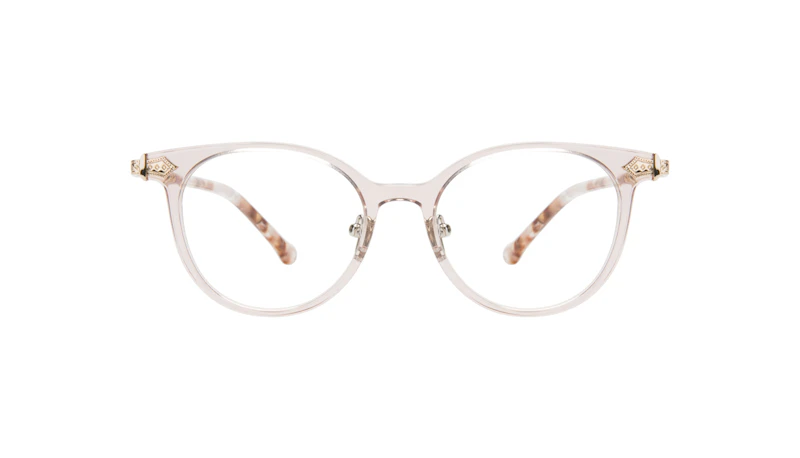 Affordable Fashion Glasses Round Eyeglasses Women Gem Pink Quartz