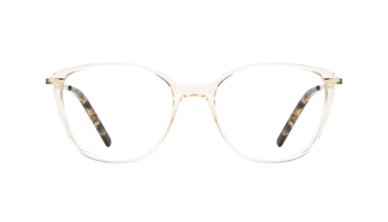 Lunettes tendance Rectangle Carrée Lunettes de vue Femmes Illusion Blond Metal