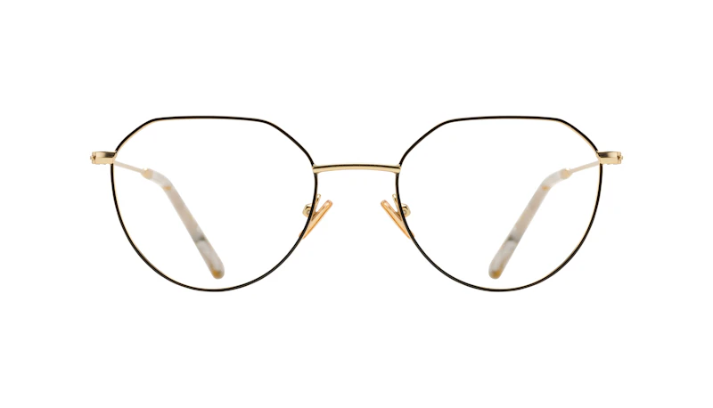 Lunettes tendance Ronde Lunettes de vue Femmes Prism Deep Gold