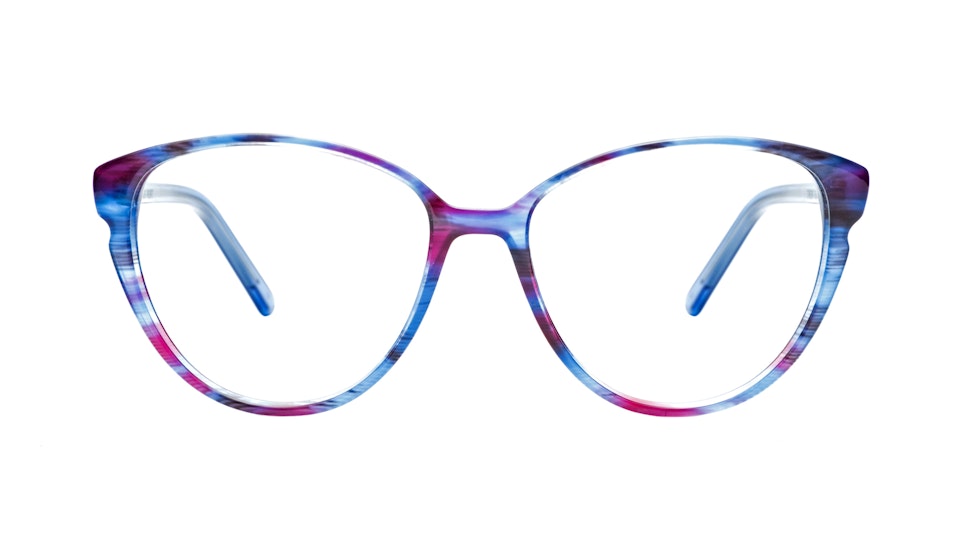 fashion eyeglasses women cat eye purple blue pink expose 15299 front