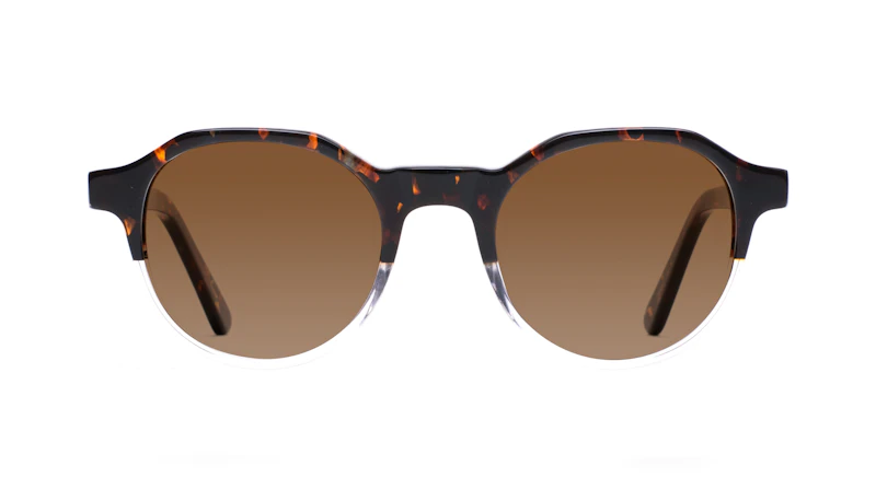 Affordable Fashion Glasses Round Sunglasses Men Form Mahogany Clear